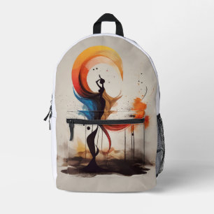 open to heart printed backpack