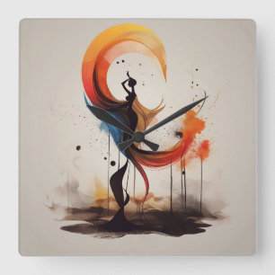 open to heart square wall clock
