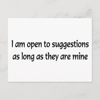 Open To Suggestions Postcard