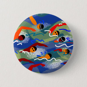 OPEN WATER Swim 6 Cm Round Badge