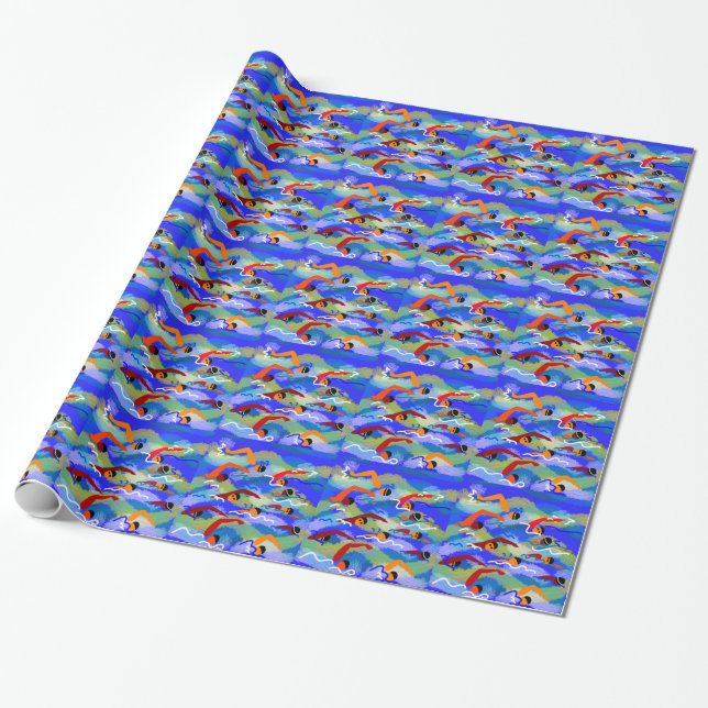 Open Water Swim Wrapping Paper (Unrolled)