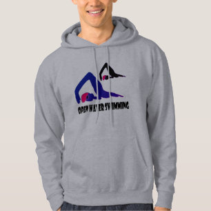 Open Water Swimming on coloured Hoodie