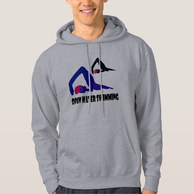 Open Water Swimming on coloured Hoodie (Front)