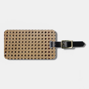 Open Weave Rattan Cane Luggage Tag
