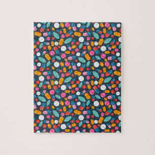 "Open wide!" pill print jigsaw puzzle