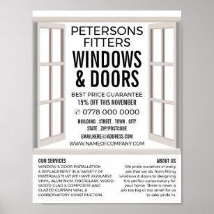 Open Window Design, Window & Door Fitter Company Poster
