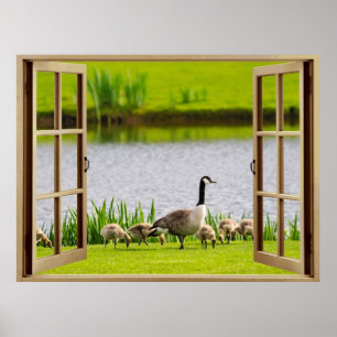 Open Window Mama Goose Poster