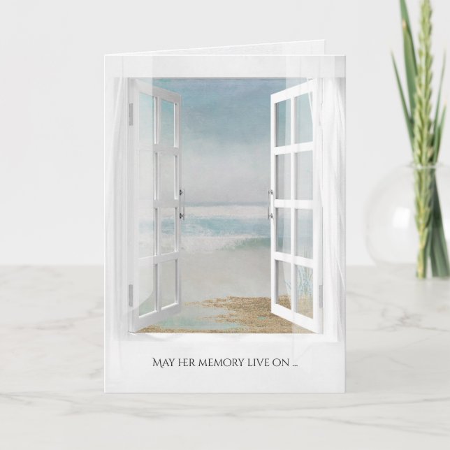 open window to watercolor ocean view card (Front)