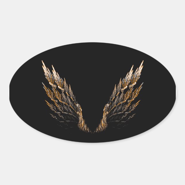 Open Wings Oval Sticker (Front)
