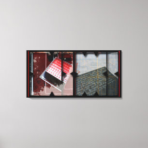 Open Work about Open Red 9 Photomontage Canvas Print