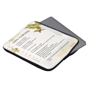 Open Your Eyes Inspirational Poem Poetry Laptop Sleeve