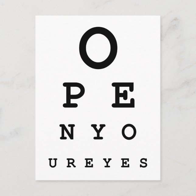 Open Your Eyes Postcard (Front)
