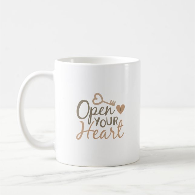 open your heart coffee mug (Left)