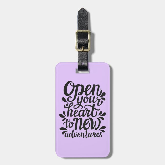 Open Your Heart To New Adventures Luggage Tag (Front Vertical)