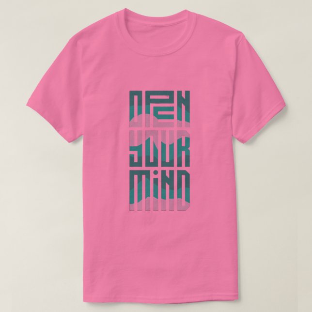 Open Your Mind | Futuristic Typography T-Shirt (Design Front)