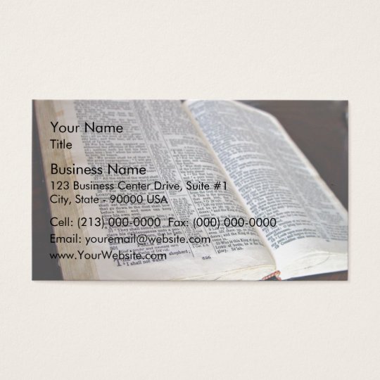 Opened Bible Business Card