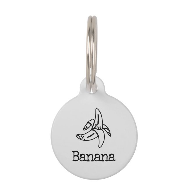 Opened Monkey Banana Pet Tag (Front)