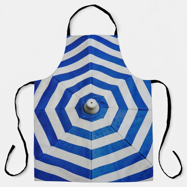 Opened striped umbrella apron (Front)
