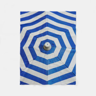 Opened striped umbrella fleece blanket
