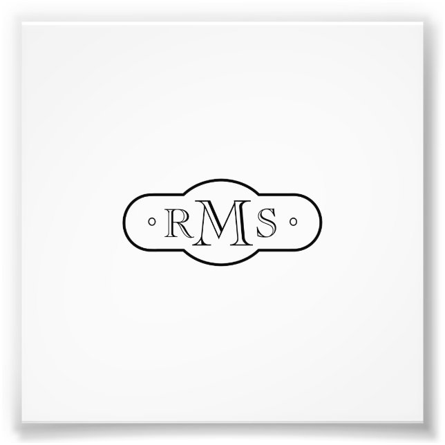 Openface Font Monogrammed Corporate Photo Print (Front)