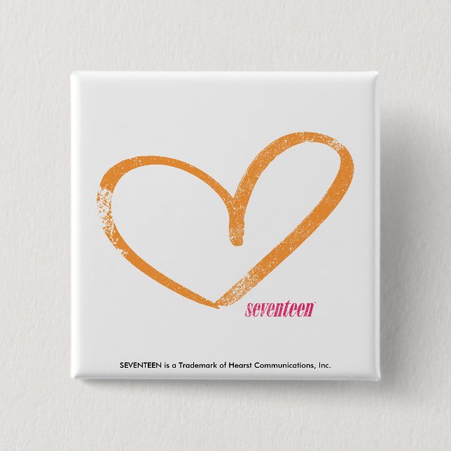 OpenHeart Orange 15 Cm Square Badge (Front)