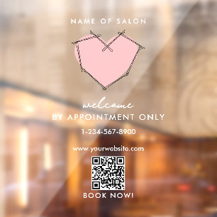 Opening Business Hours Appointment Only Bobby Pins Window Cling