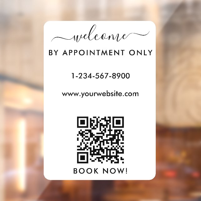 Opening Business Hours Appointment Only Welcome  Window Cling (Sheet 2)