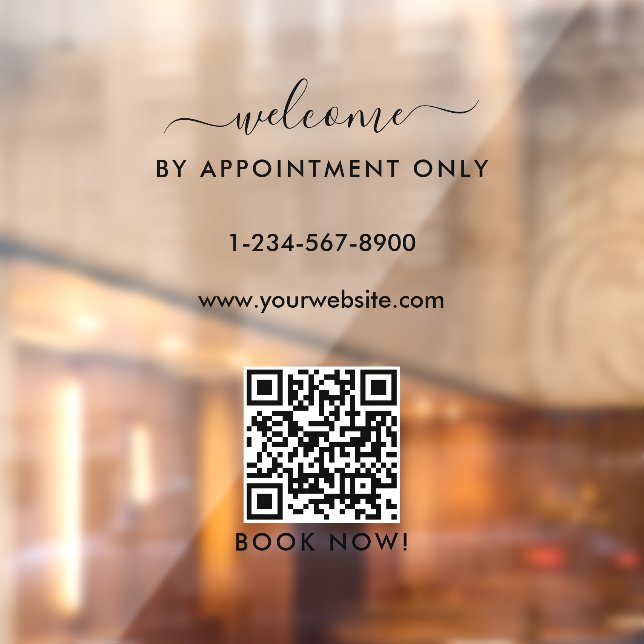 Opening Business Hours Appointment Only Welcome  Window Cling (Sheet 2)