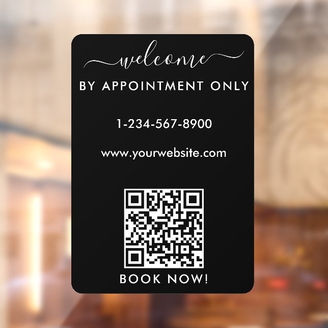 Opening Business Hours Appointment Only Welcome  Window Cling (Sheet 2)