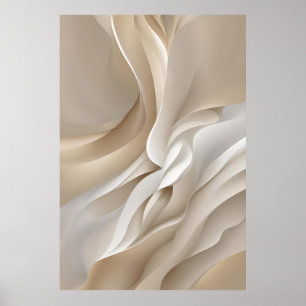 "Opening Currents"   Beige Abstract Art Poster