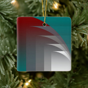 Opening curtains ceramic ornament