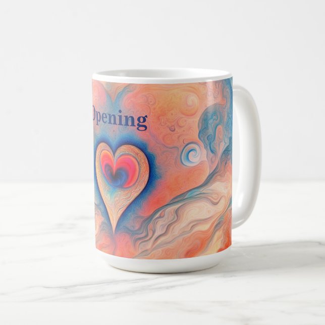 Opening - heart opening love coffee mug (Front Right)