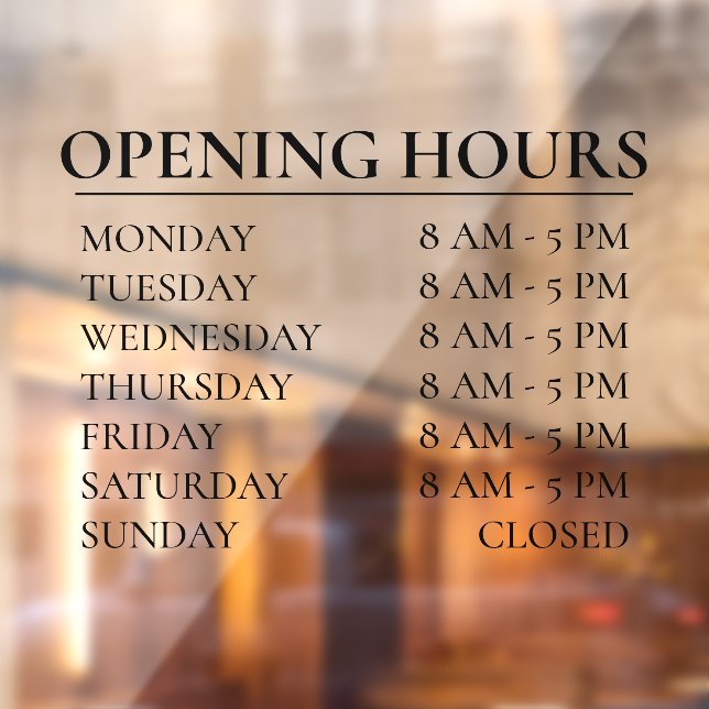 Opening Hours | Business Time Open Black Sign (Sheet 2)
