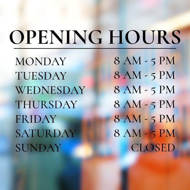 Opening Hours | Business Time Open Black Sign (Creator Uploaded)
