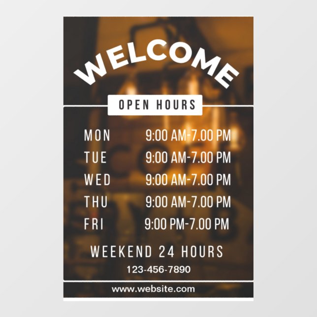 Opening Hours Sign  (Sheet)