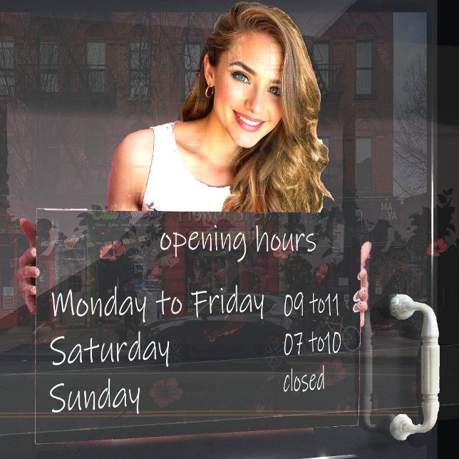 Opening Hours Sign Window Cling (Creator Uploaded)