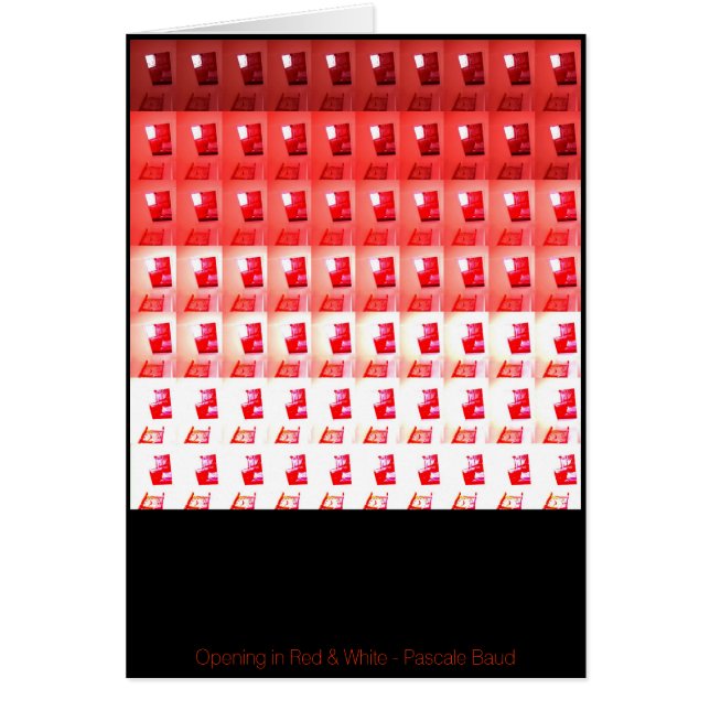 Opening in Red and White Step by Step Card (Front)