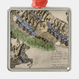 Opening of the Battle of the Little Big Horn (ink Metal Tree Decoration