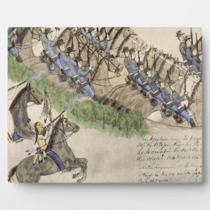 Opening of the Battle of the Little Big Horn (ink Plaque
