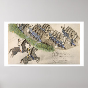 Opening of the Battle of the Little Big Horn (ink Poster