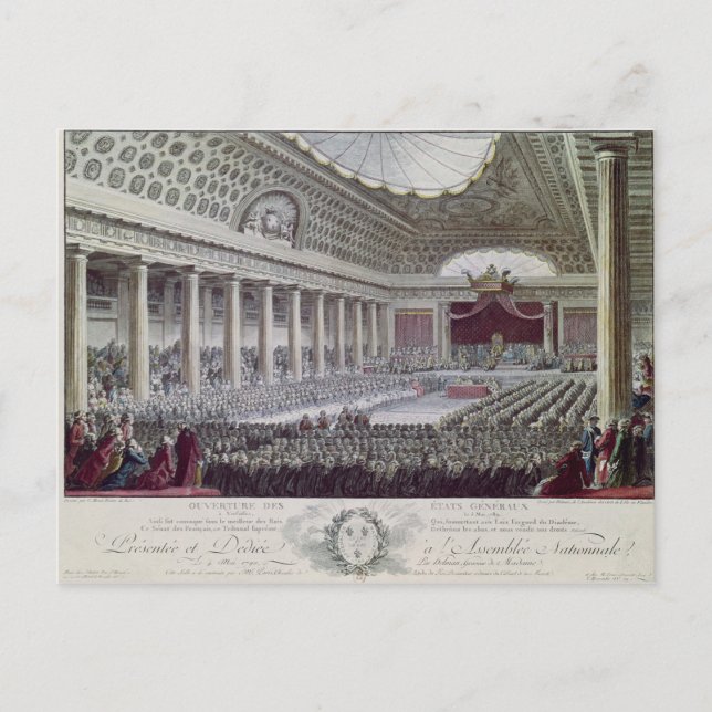 Opening of the Estates General at Versailles Postcard (Front)