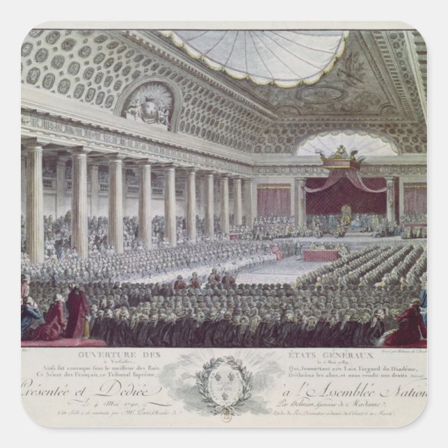 Opening of the Estates General at Versailles Square Sticker (Front)