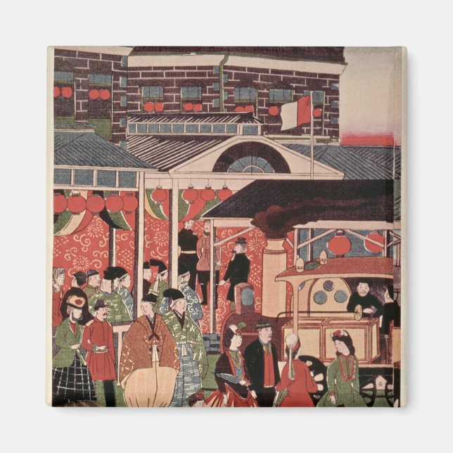 Opening of the First Railway in Japan Magnet (Front)