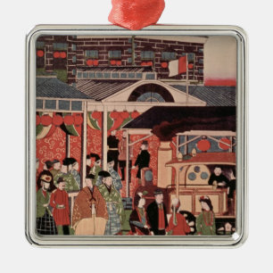 Opening of the First Railway in Japan Metal Tree Decoration