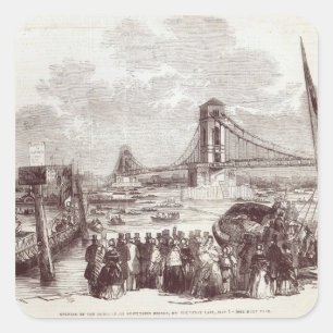 Opening of the Hungerford Suspension Bridge Square Sticker