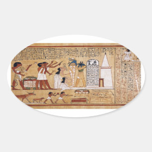 Opening of the Mouth Ceremony Book of the Dead Oval Sticker