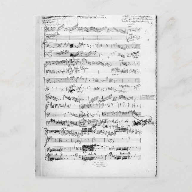 Opening page of the score of 'Les Paladins' Postcard (Front)