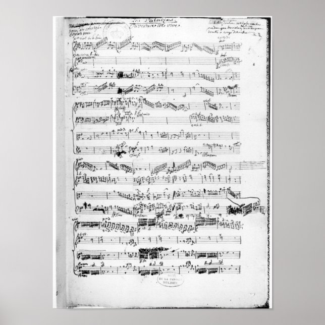 Opening page of the score of 'Les Paladins' Poster (Front)