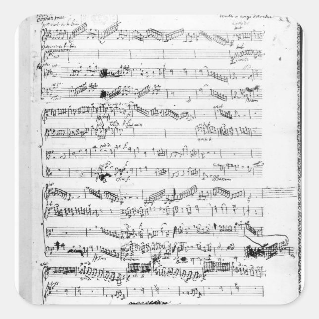 Opening page of the score of 'Les Paladins' Square Sticker (Front)