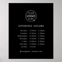 Opening Times | Business Logo Opening Hours Black
